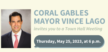 Event flyer for 5/25/23 town hall meeting