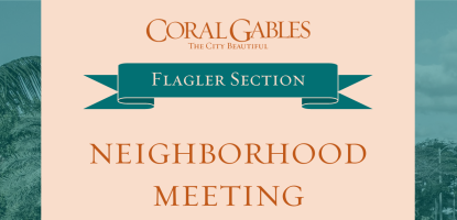 Event flyer for Flagler Section Neighborhood Meeting