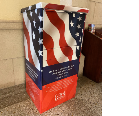 Flag receptacle in Police and Fire Headquarters