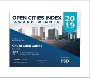 building skyline with open cities award information
