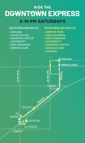Map of Downtown Express routes